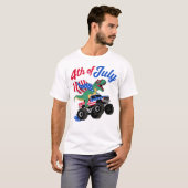 T-shirt Dino Monster Truck 4e juillet Tee (Devant entier)