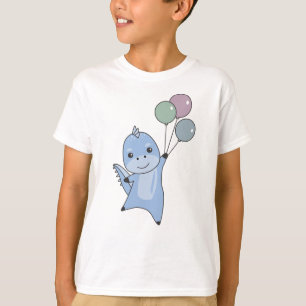 T-shirt Dino Mouches Avec Balloons Animaux Mignons Dinosau