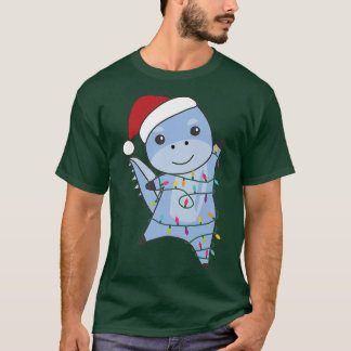 T-shirt Dino Noël Animaux Fairy Lights Dino