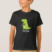 T-shirt Dino-scie Funny Dinosaur Outil jeu de mots Dark BG (Devant)