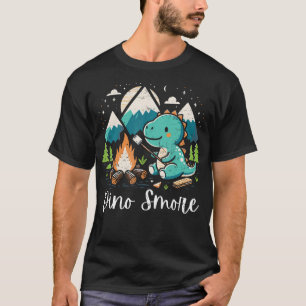 T-shirt Dino Smore Funny Camping Dinosaur Camper Feu de ca