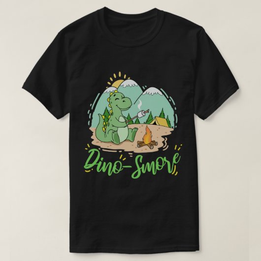 T-shirt Dino S'mores Camping Cadeau Dinosaur Camp Smores A (Design devant)