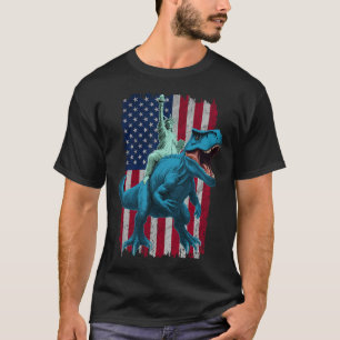 T-shirt Dino Statue De La Liberté 4 juillet Chemises Garço