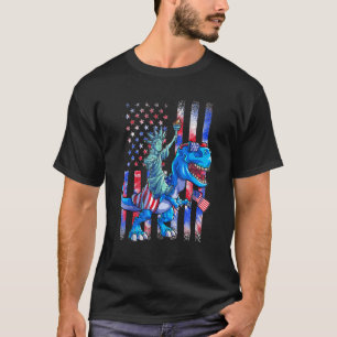 T-shirt Dino Statue De La Liberté 4 juillet Chemises Garço