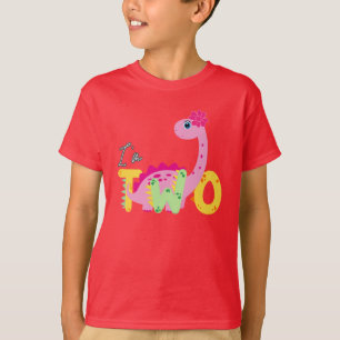 T-shirt Dino TRex I'm 2 Anniversaire garçons deux Retour à