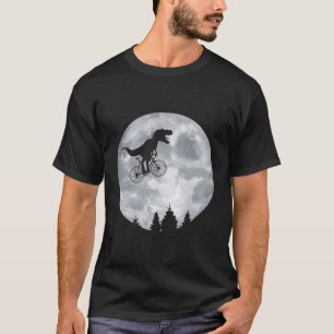 T-shirt Dino Trex Riding Moon Bike Halloween Lunar Cycling