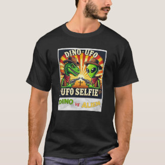 T-shirt Dino UFO Selfie : Dino vs Alien (Man Tshirt) #06