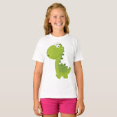 T-shirt Dino vert souriant (Devant entier)