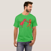 T-shirt Dino vs Robot drôle (Devant entier)