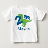 T-Shirt Dinosaur 2e anniversaire Personnalisé (Devant)