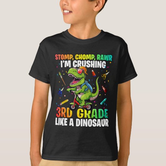 T-shirt Dinosaur 3e année Retour à l'école Premier jour de (Devant)