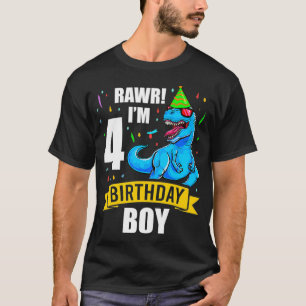 T-shirt Dinosaur 4 4 ans 4e anniversaire Enfant garçon