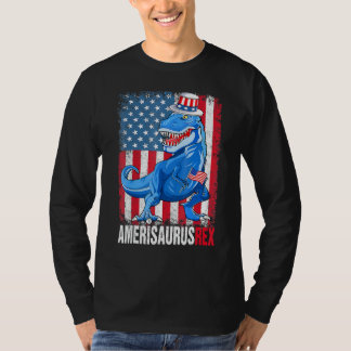 T-shirt Dinosaur 4 juillet Enfants Garçons Hommes Amerisau