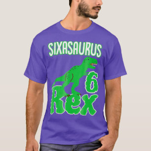 T-shirt Dinosaur 6e anniversaire Chemise Sixasaurus Rex