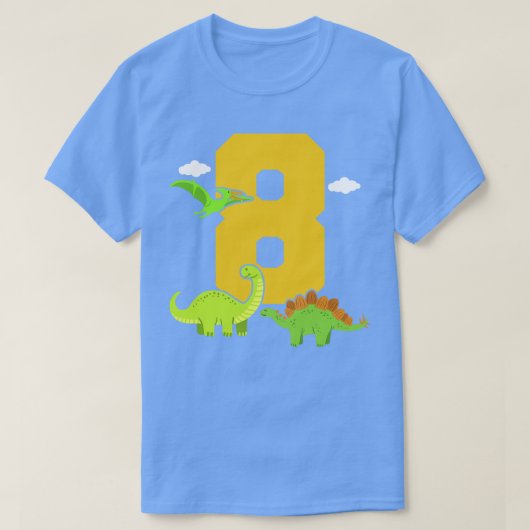 T-shirt Dinosaur 8e anniversaire (Design devant)