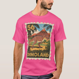 T-shirt Dinosaur Adventure Stamp Design Volcanique Avec T-