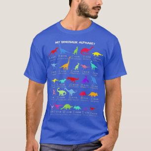 T-shirt Dinosaur Alphabet Dino Abc Pour Enfants Garçons Ho
