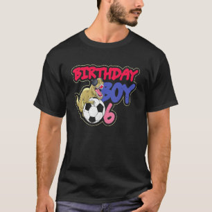 T-shirt Dinosaur Anniversaire Garçon 6 ans Dino Soccer Nai