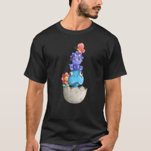 T-shirt Dinosaur aquarelle mignon 2 dinosaures assis