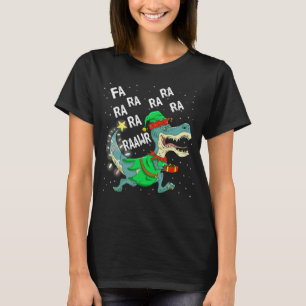 T-shirt Dinosaur Arbre de Noël Rex Fa Ra Rawr Trex Elf