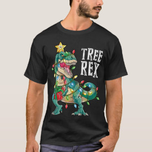 T-shirt Dinosaur Arbre de Noël Rex Pyjamas de Noël Lumière