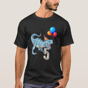 T-shirt Dinosaur Balloon T Rex 5E Anniversaire Garçon Fil