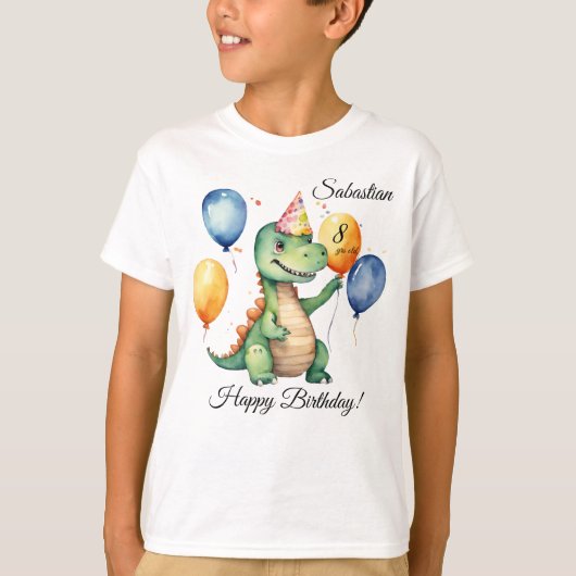 T-shirt Dinosaur Birthday Boy (Devant)