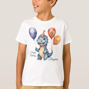 T-shirt Dinosaur Boys Anniversaire Personnalisé
