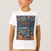 T-shirt Dinosaur Cartoon Pattern for Kids (Devant)