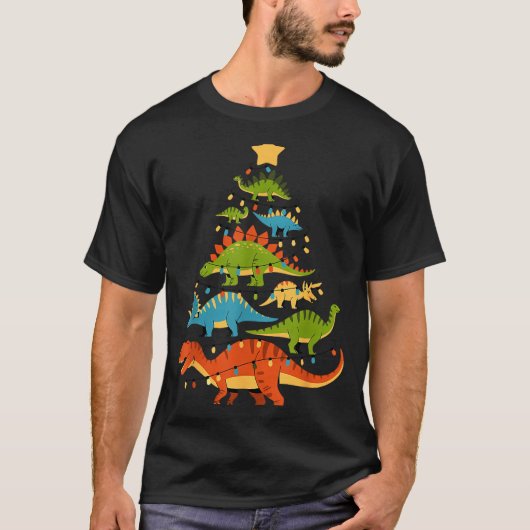 T-shirt Dinosaur Christmas Tree Dino Trex Dinosaur Lover C (Devant)