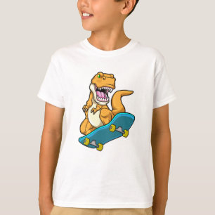 T-shirt Dinosaur comme Patineur avec Skateboard