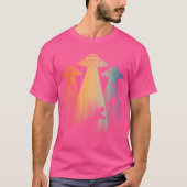 T-shirt Dinosaur cool Art Pour Hommes Femmes Ufo Enlèvemen (Devant)