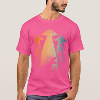 T-shirt Dinosaur cool Art Pour Hommes Femmes Ufo Enlèvemen