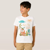 T-shirt Dinosaur Deux Rex Anniversaire Douche Fête (Devant entier)