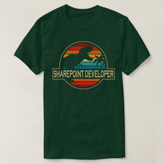 T-shirt Dinosaur développeur Sharepoint (Design devant)