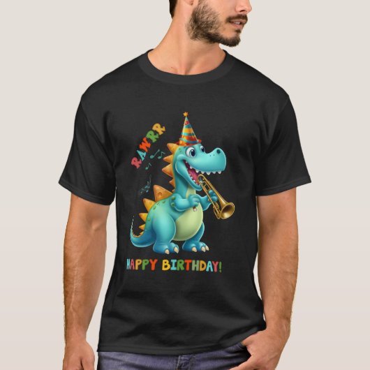 T-shirt Dinosaur Dino Trex Anniversaire Femmes Hommes Enfa (Devant)