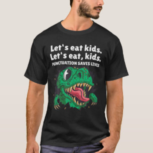 T-shirt Dinosaur Drôle Ponctuation Sauve enseignant Anglai