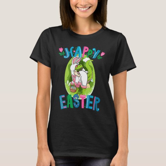 T-shirt Dinosaur Easter Basket With Eggs Happy Easter 1 (Devant)