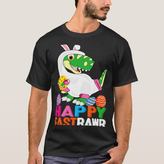T-shirt Dinosaur Easter Day Eggs cellent Happy East Rawr r (Devant)