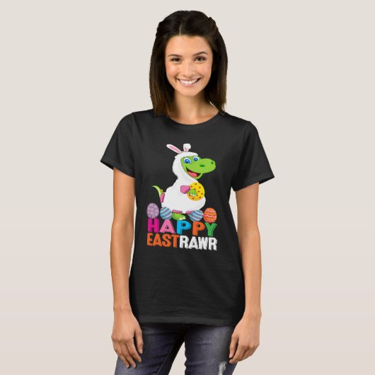 T-shirt Dinosaur Easter Day Eggs cellent Happy East Rawr r (Devant entier)