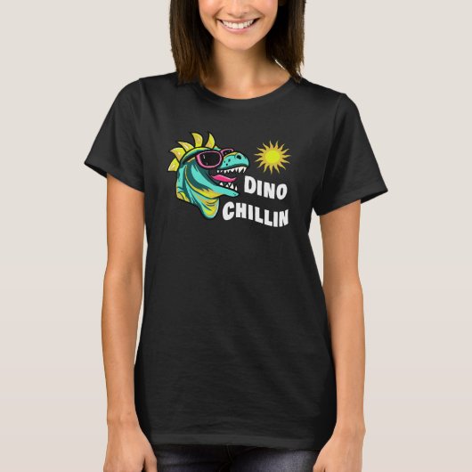 T-shirt Dinosaur Enjoying The Sunshine In Sunglasses Fun R (Devant)