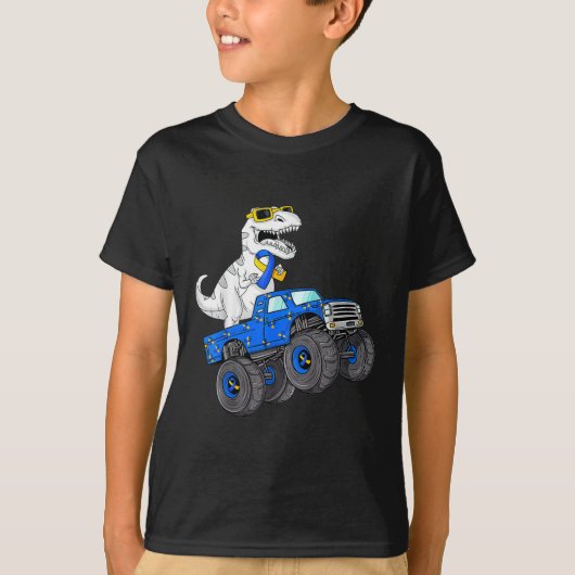 T-shirt Dinosaur équitation Camion World Down Syndrome Jou (Devant)