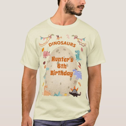 T-shirt Dinosaur fête d'anniversaire avec l'oeuf géant Din (Devant)