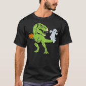 T-shirt Dinosaur Ghost Lazy Halloween Costume Funny T-Rex  (Devant)