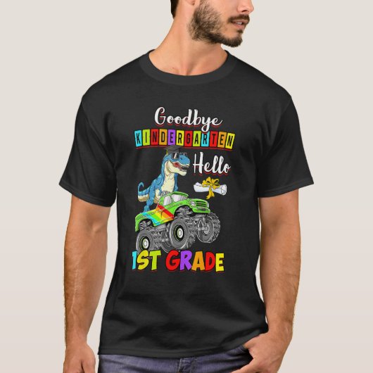 T-shirt Dinosaur Goodbye Kindergarten Back To School Hello (Devant)