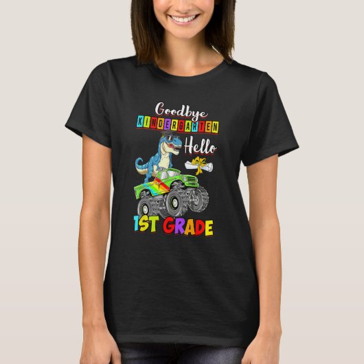 T-shirt Dinosaur Goodbye Kindergarten Back To School Hello (Devant)