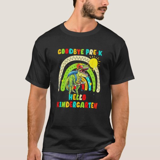 T-shirt Dinosaur Goodbye Preschool Graduation Hello Kinder (Devant)