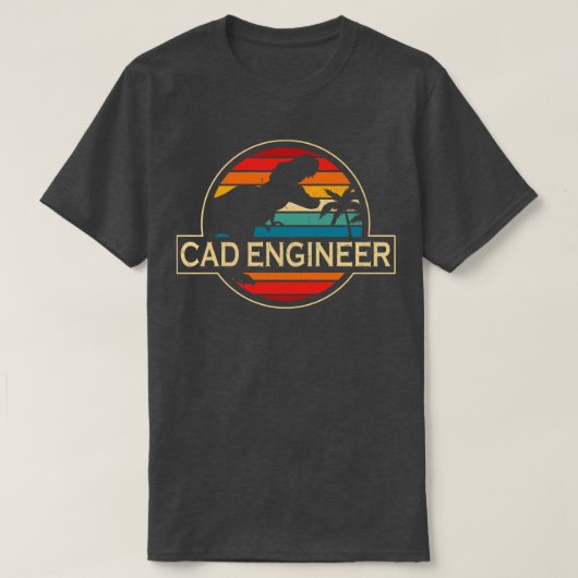 T-shirt Dinosaur, Ingénieur en Cad (Design devant)