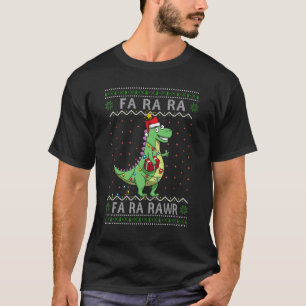 T-shirt Dinosaur Light Noël Fa Rawr Rawr UGLY Rex Boys