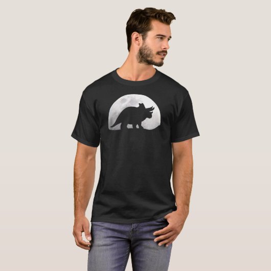 T-shirt Dinosaur Lune Tricératops Dino Paléontologie (Devant entier)